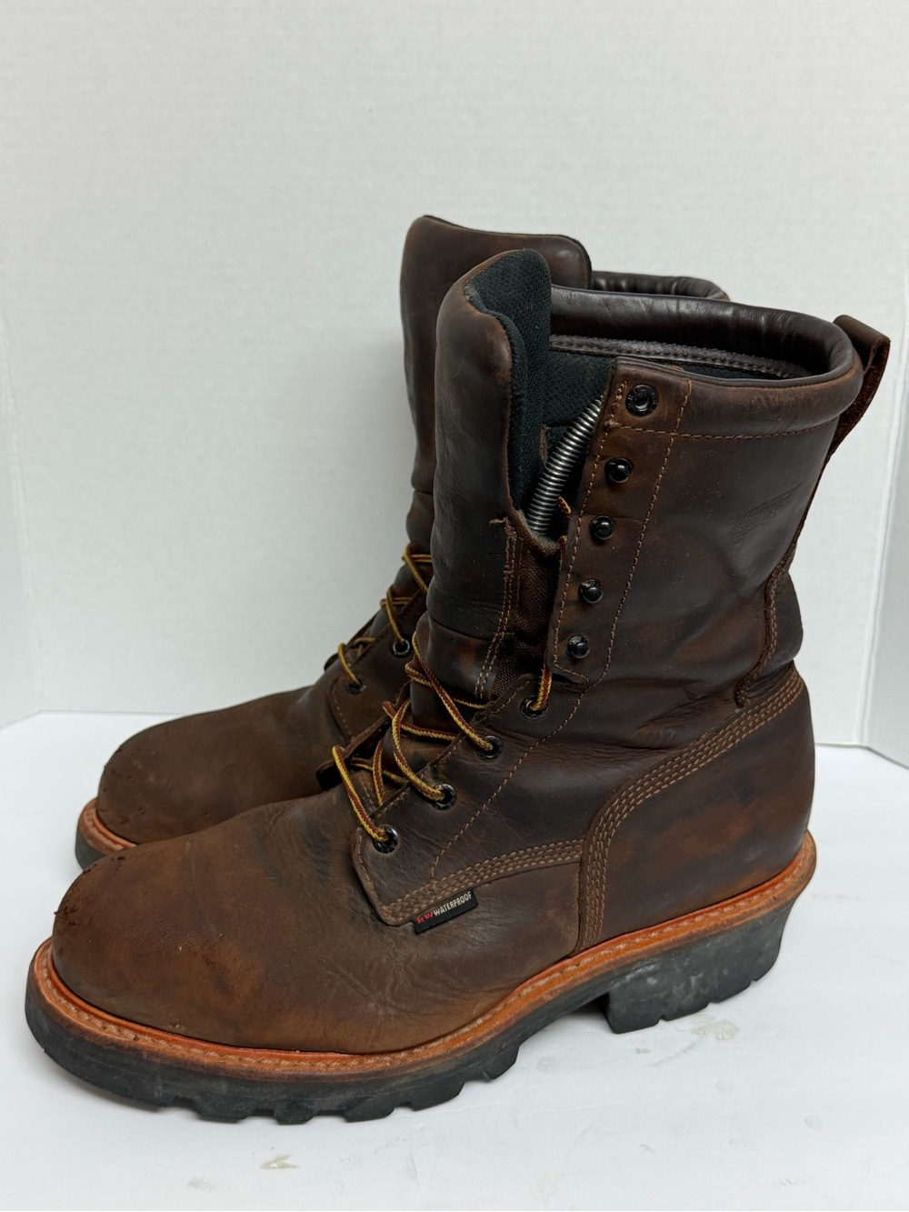 Red Wing 4420 Logger Boots Mens 11.5 E2 Brown Waterproof Leather Steel Toe Work